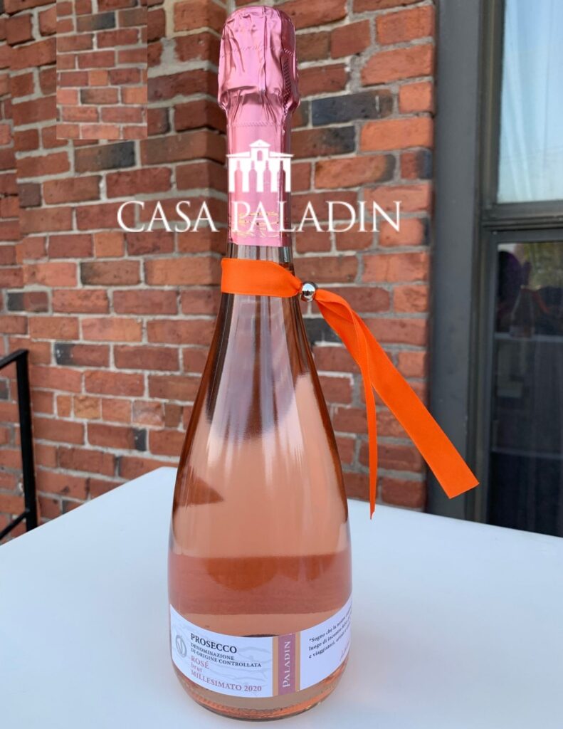 Bouteille de Casa Paladin, Prosecco DOC rosé, Brut, Millesimato, Italie, Vénétie, 2020