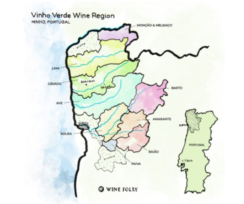 Carte viticole Vinho Verde: winefolly.com