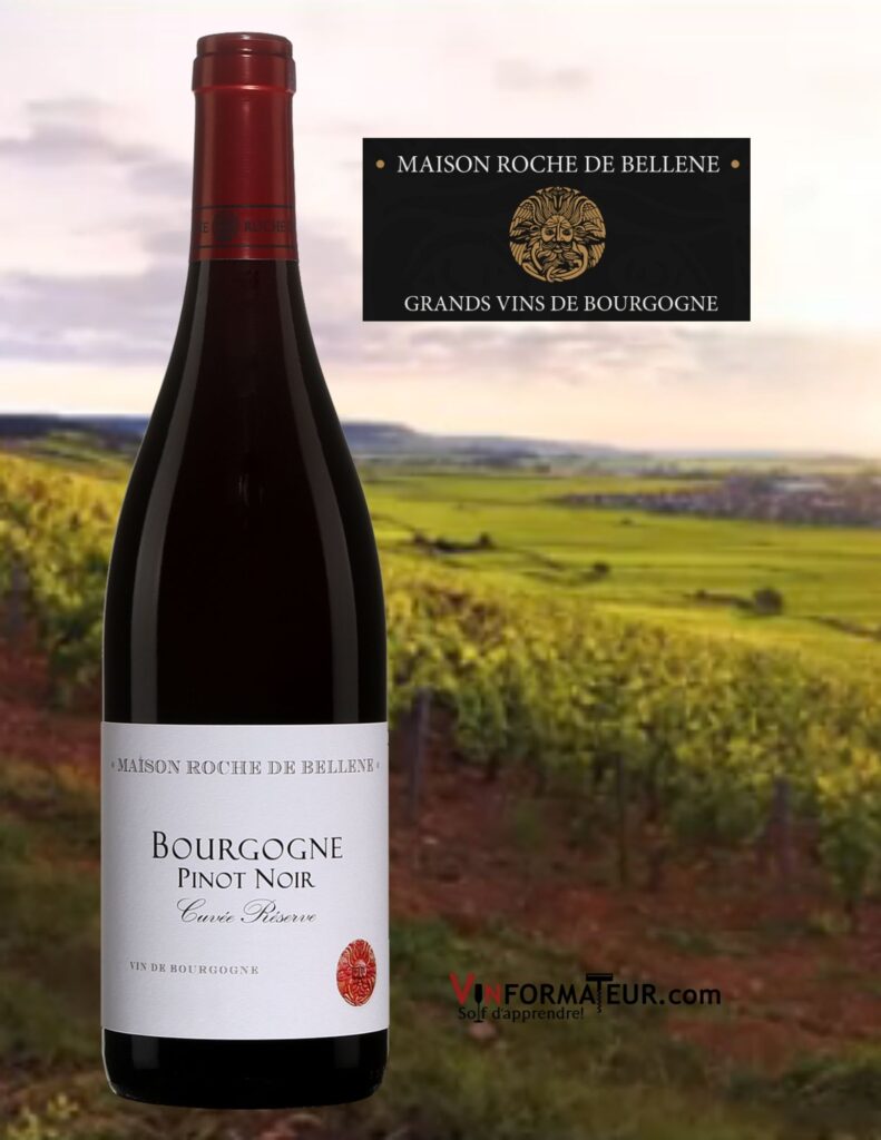 Bouteille de Pinot Noir, Bourgogne, Maison Roche de Bellene, Cuvée Réserve, 2019 et vignobles
