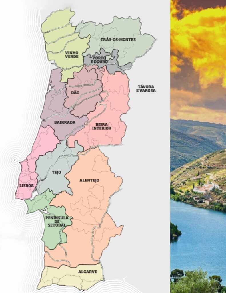 Carte viticole du Portugal