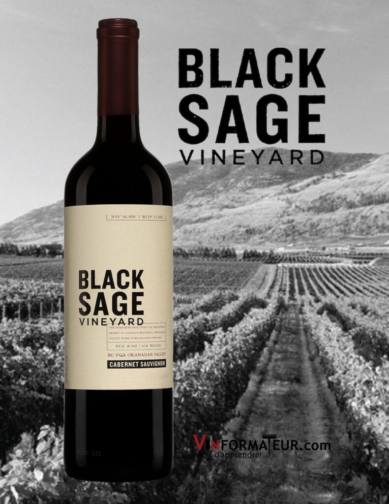 Bouteille de Black Sage, Cabernet-Sauvignon, Colombie-Britannique, Vallée de l’Okanagan, vin rouge, 2018