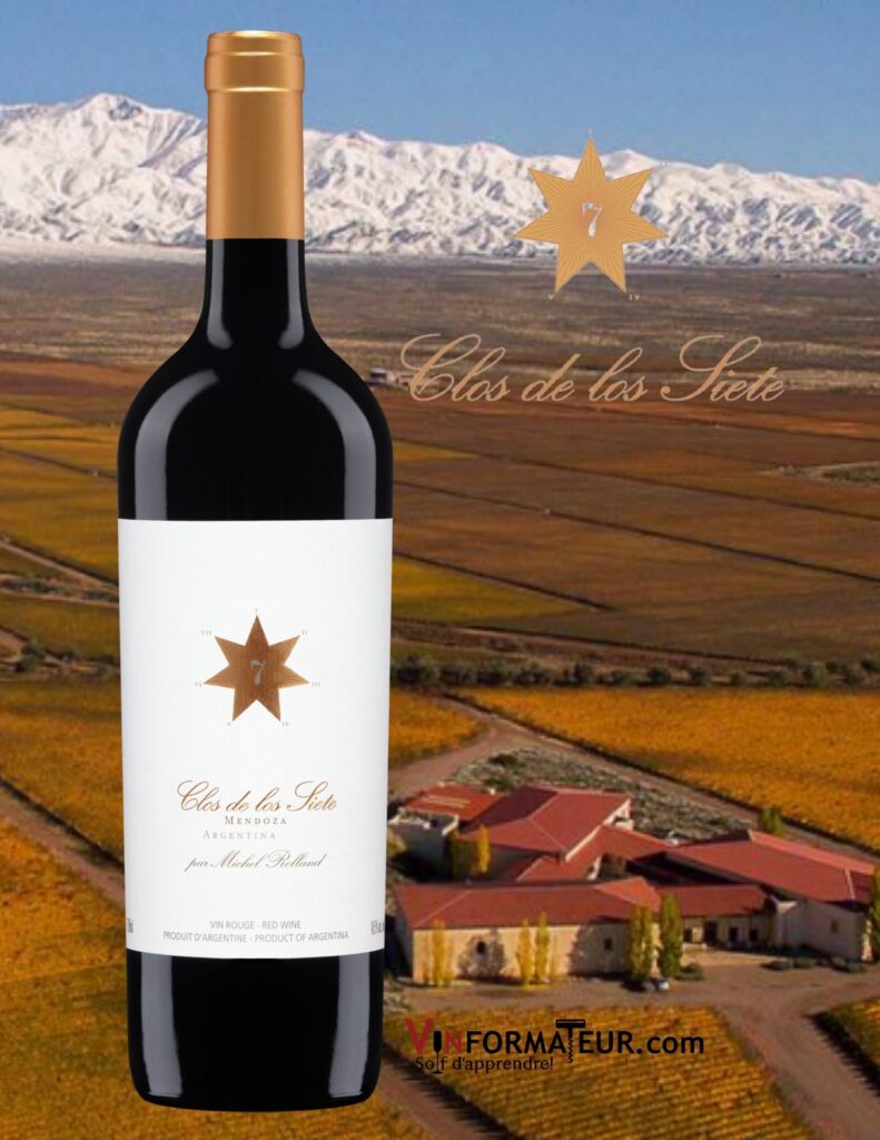 Bouteille de Clos de los Siete, by Michel Rolland, Argentine, Mendoza, Valle de Uco, vin rouge, 2018