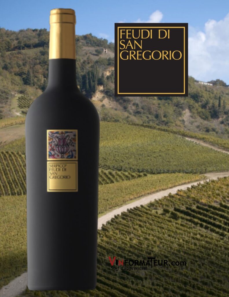 Bouteille de Serpico, Feudi di San Gregorio, Italie, Campanie, Irpina Aglianico DOC, vin rouge, 2014