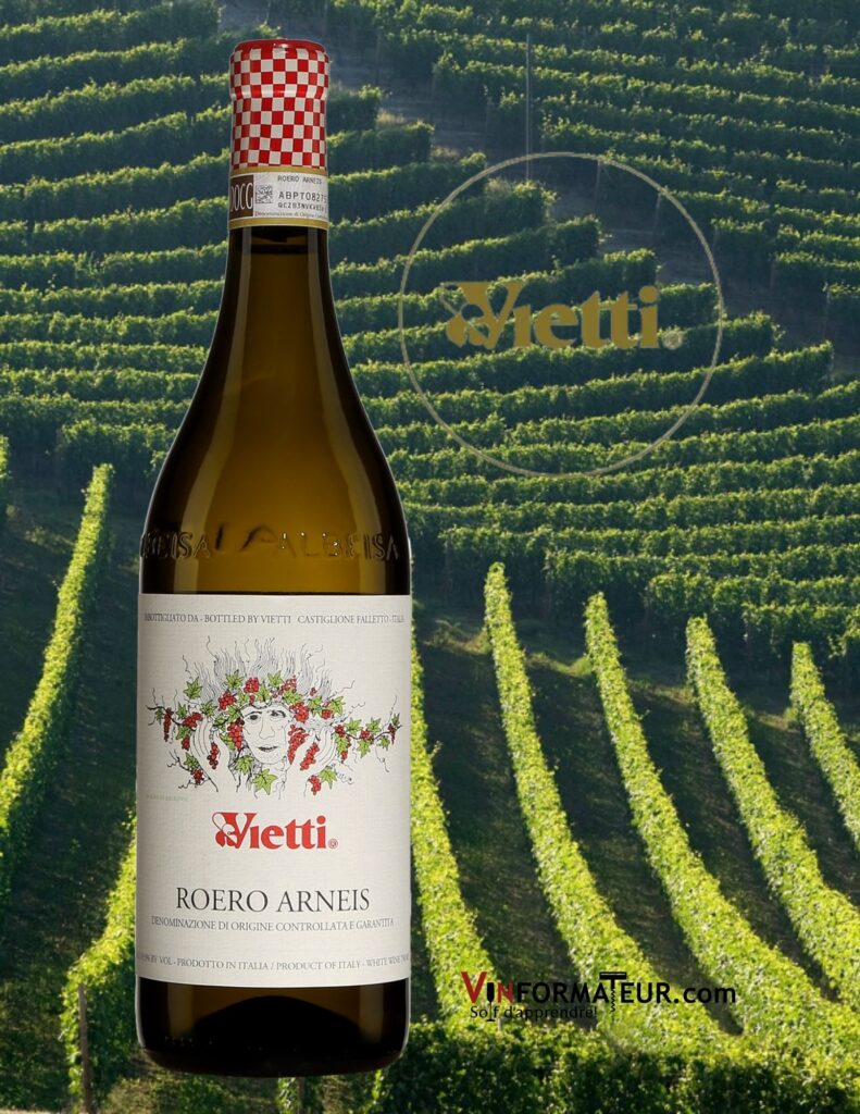 Bouteille de Roero, Arneis, Italie, Piémont, Vietti, vin blanc, 2020