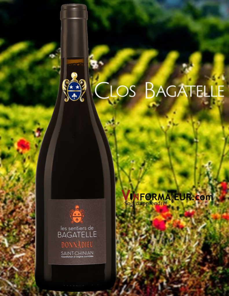 Bouteille de Donnadieu, Les sentiers de Bagatelle, France, Languedoc, Saint-Chinian, vin rouge, 2019