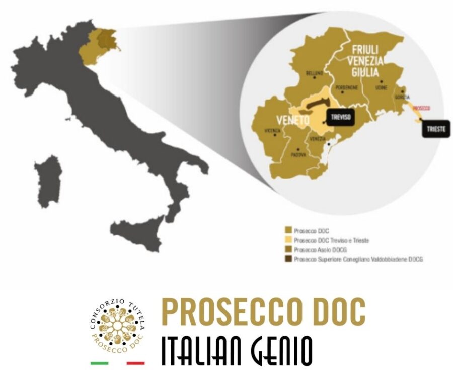 Carte viticole Prosecco DOC