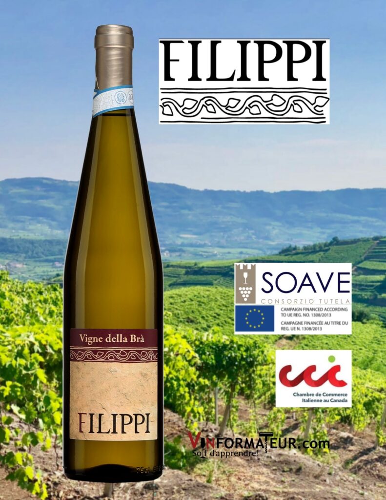 Bouteille de Cantina Filippi, Soave, Vigne della Bra, vin blanc bio, 2019