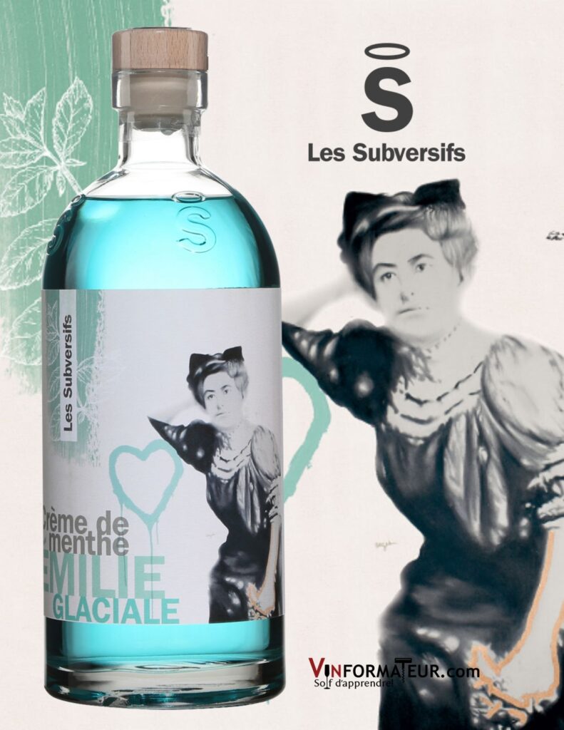 Bouteille de Émilie, Crème de menthe Glaciale, liqueur de menthe, Les Subversifs, 750ml