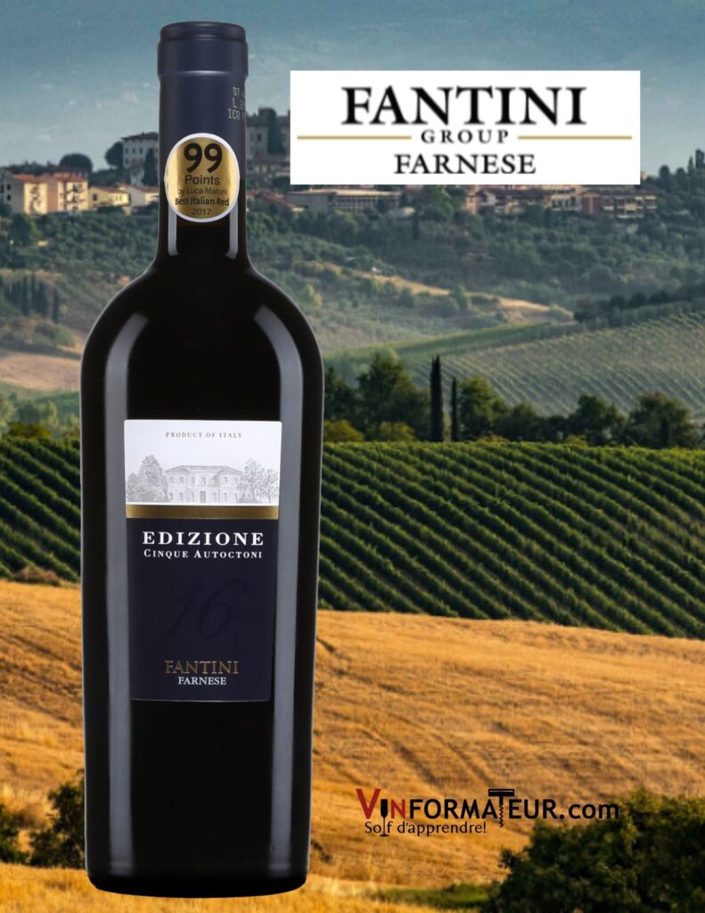 Bouteille de Edizione Cinque Autoctoni, Fantini Farnese, vin de table, 2018