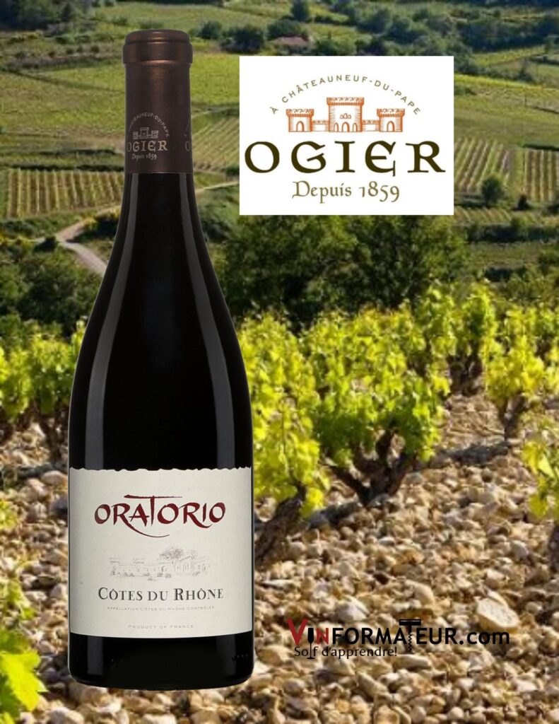 Bouteille de Ogier, Oratorio, AOC Côtes du Rhône, vin rouge, 2019