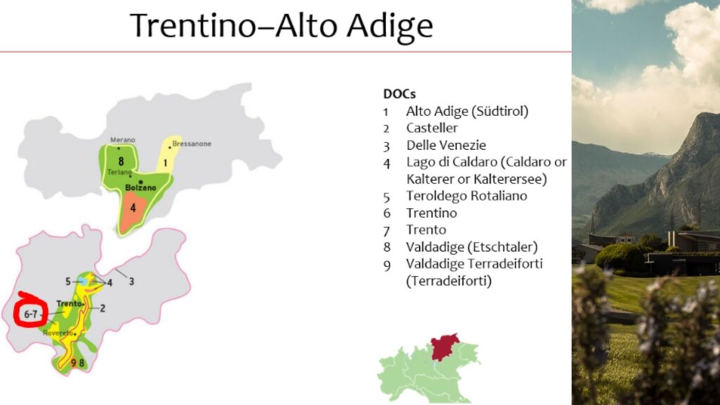 Carte viticole Trentin Haut Adige