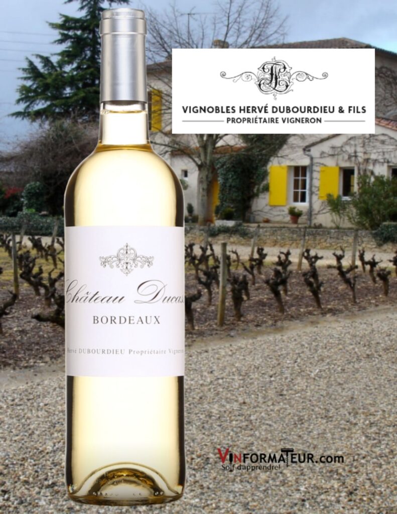 BOuteille de Château Ducasse, vin blanc, Bordeaux, 2020