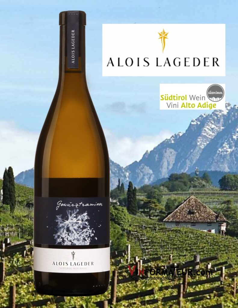 Bouteille de Gewurztraminer, Alois Lageder, Italie, Alto Adige DOC/Sudtirol, vin blanc bio, 2020