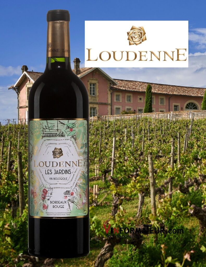 Bouteille d e Loudenne, Les Jardins, France, Bordeaux, vin rouge bio, 2020