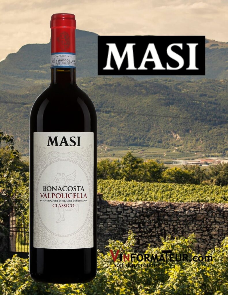 Bouteille de Masi, Bonacosta, Italie, Valpolicella Classico, vin rouge, 2020