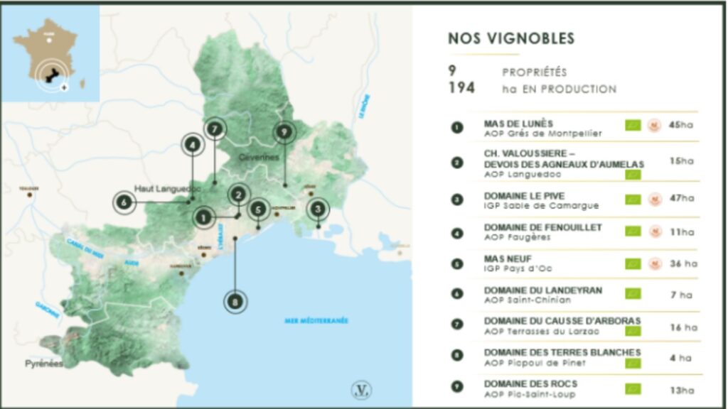 Carte viticole vignobles JeanJean