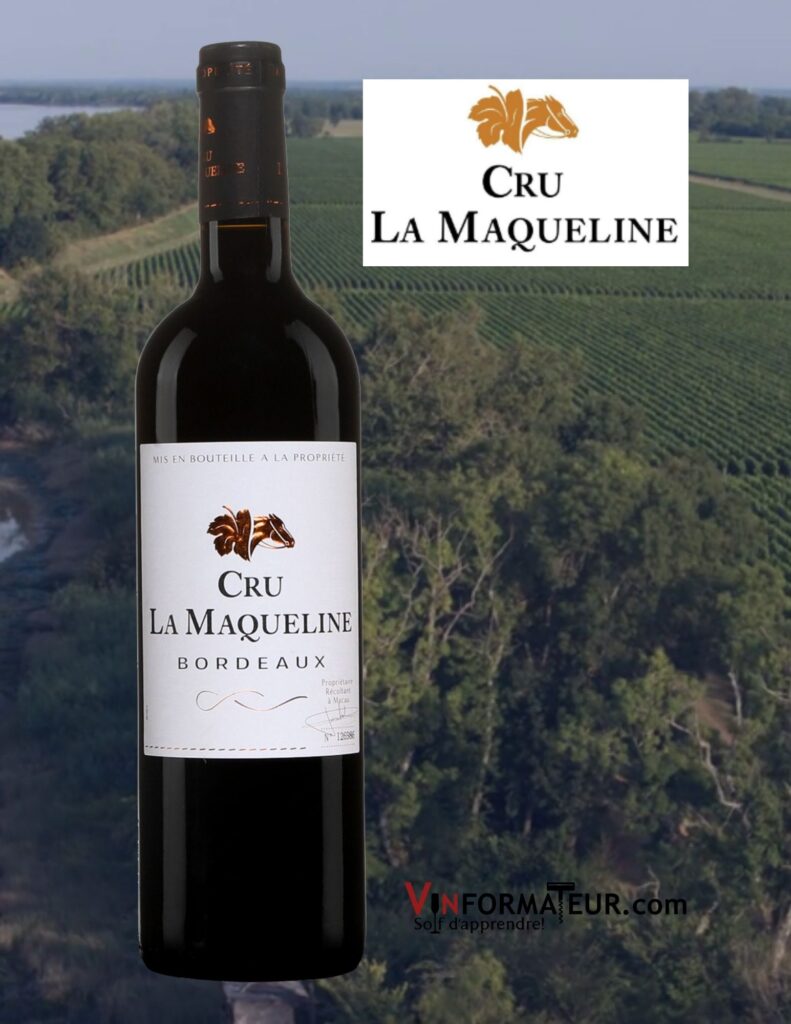 Bouteille de Cru La Maqueline, France, Bordeaux, Châteaux et Domaines Castel, vin rouge, 2019
