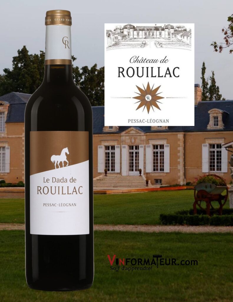 Bouteille de Château de Rouillac, Le Dada de Rouillac, Pessac-Léognan, vin rouge, 2018