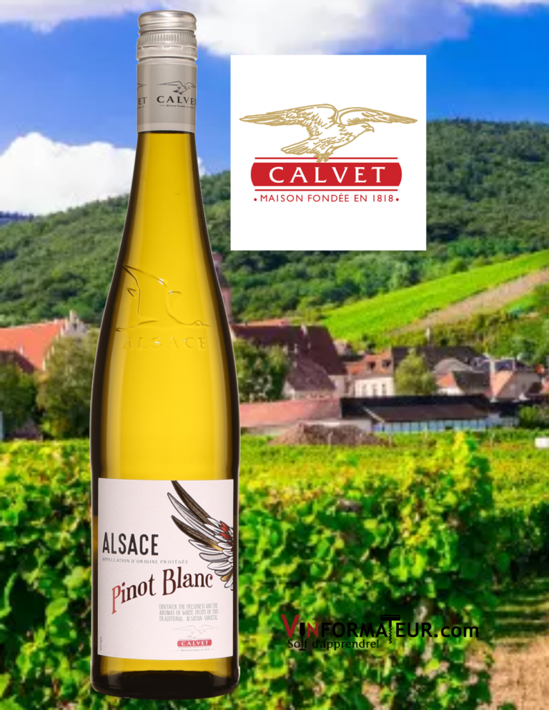 Bouteille de Pinot Blanc, Calvet, France, Alsace AOC, 2020