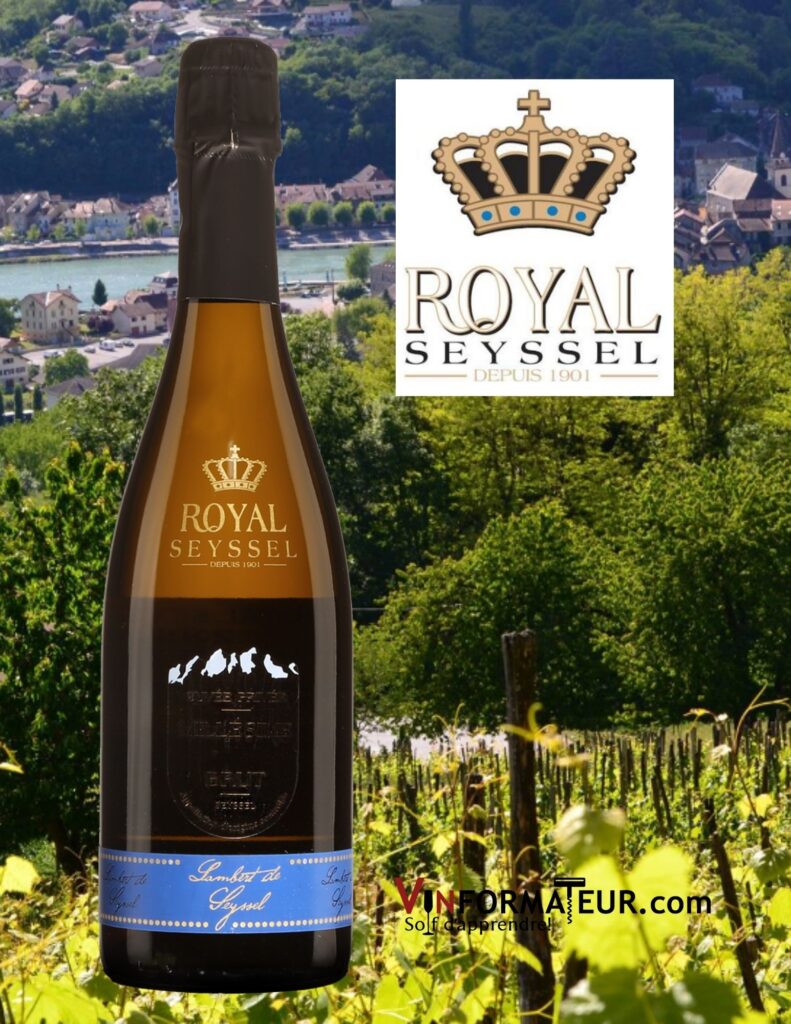 Bouteille de Royal Seyssel, Cuvée Privée, Brut, France, Savoie, Seyssel, vin mousseux bio, 2017