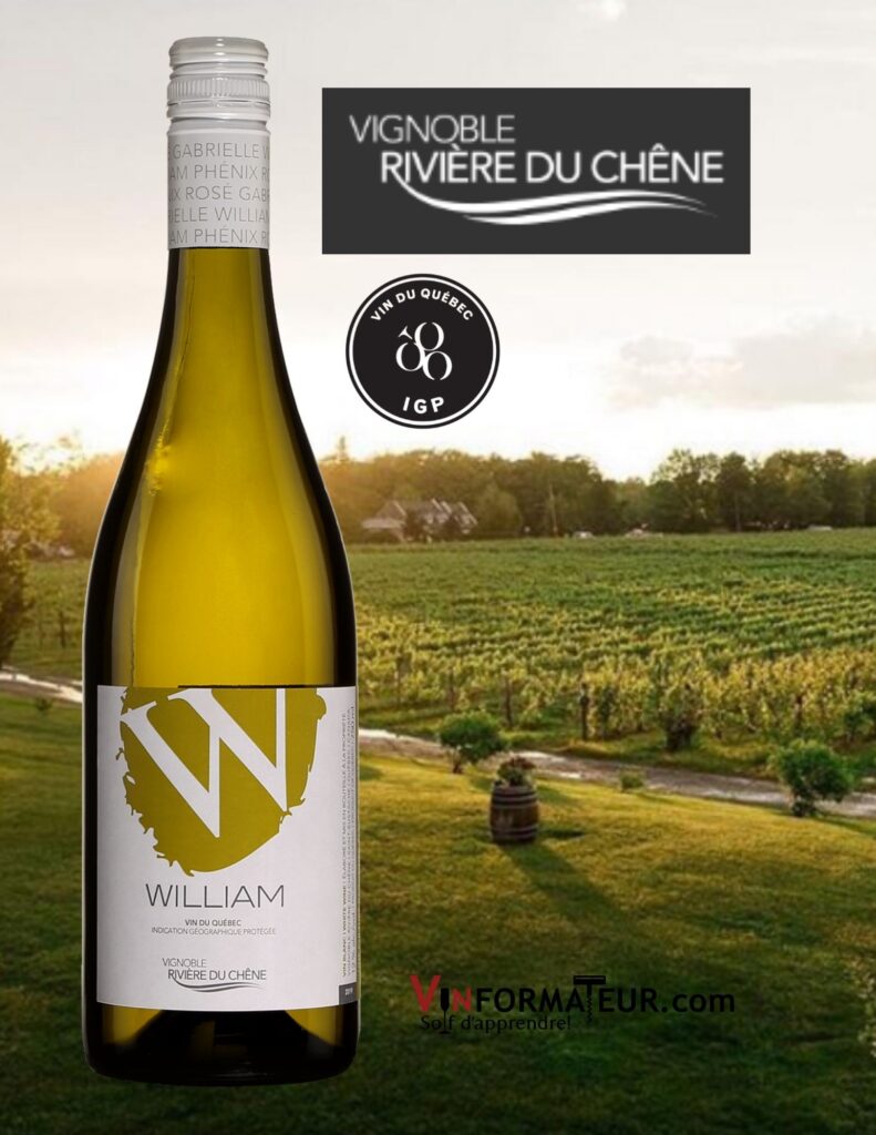 Bouteille de William, Vignoble Rivière du Chêne, vin blanc IGP, 2021