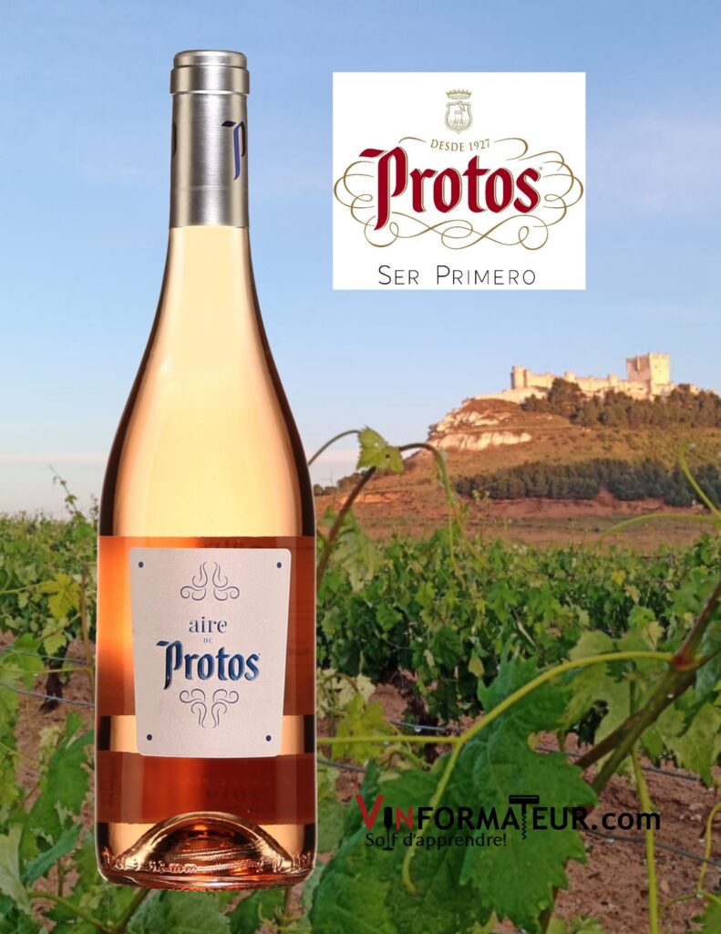Bouteille de Aire de Protos, Cigales, Espagne, Vallée du Duero, vin rosé, 2020
