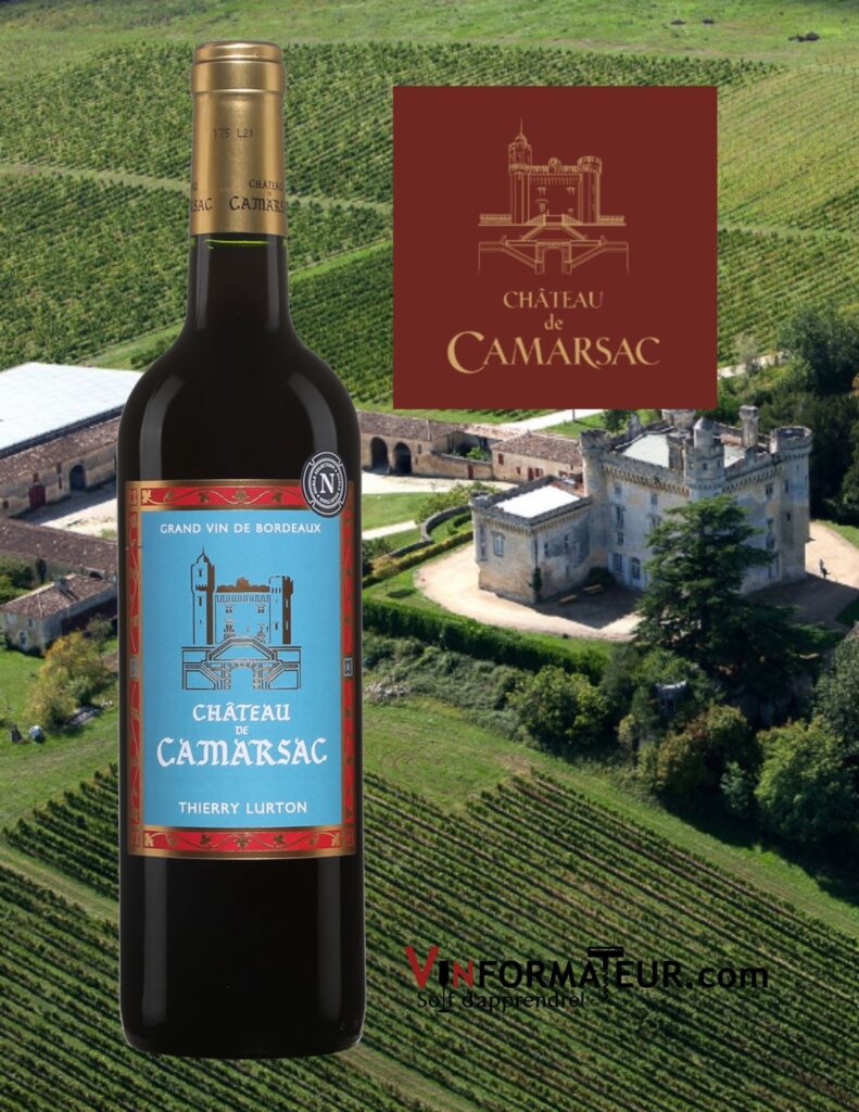 Bouteille de Château Camarsac, France, Bordeaux, Entre-Deux-Mers, Thierry Lurton, vin rouge, 2018