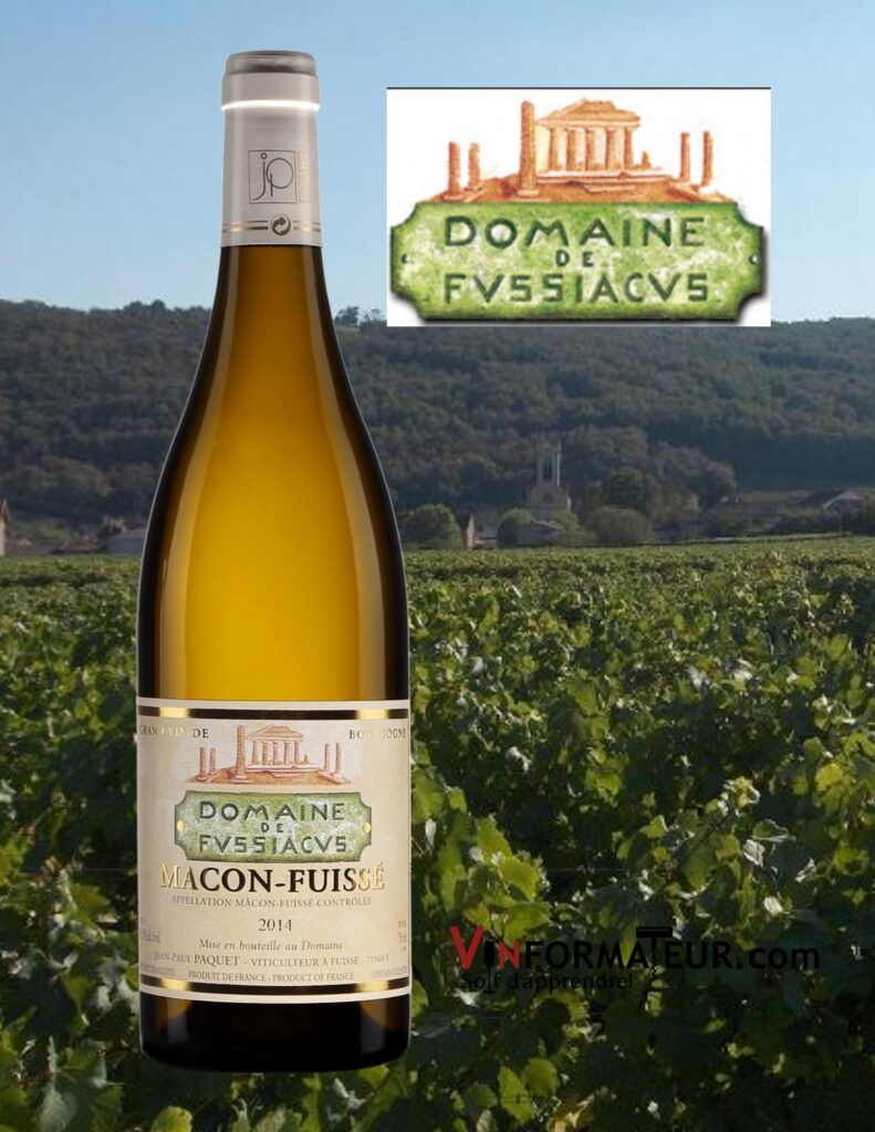 Bouteille de Mâcon-Fuissé, Domaine de Fussiacus, France, Bourgogne, Mâconnais, vin blanc, 2020