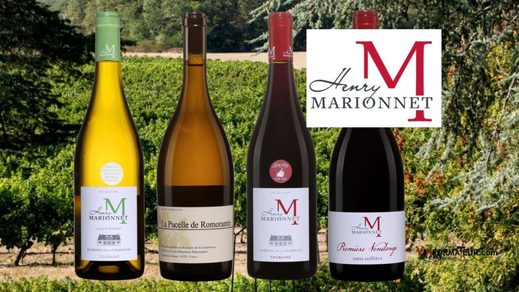 BOuteilles de Henry Marionnet: Sauvignon blanc 2020, La Pucelle de Romorantin 2018, Gamay 2020, Première Vendange vin rouge nature 2020.