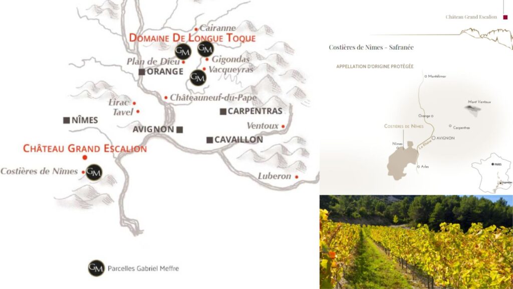 Carte viticole Costières de Nîmes