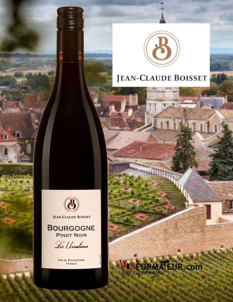 Bouteille de Jean-Claude Boisset, les Ursulines, Bourgogne, vin rouge, 2020