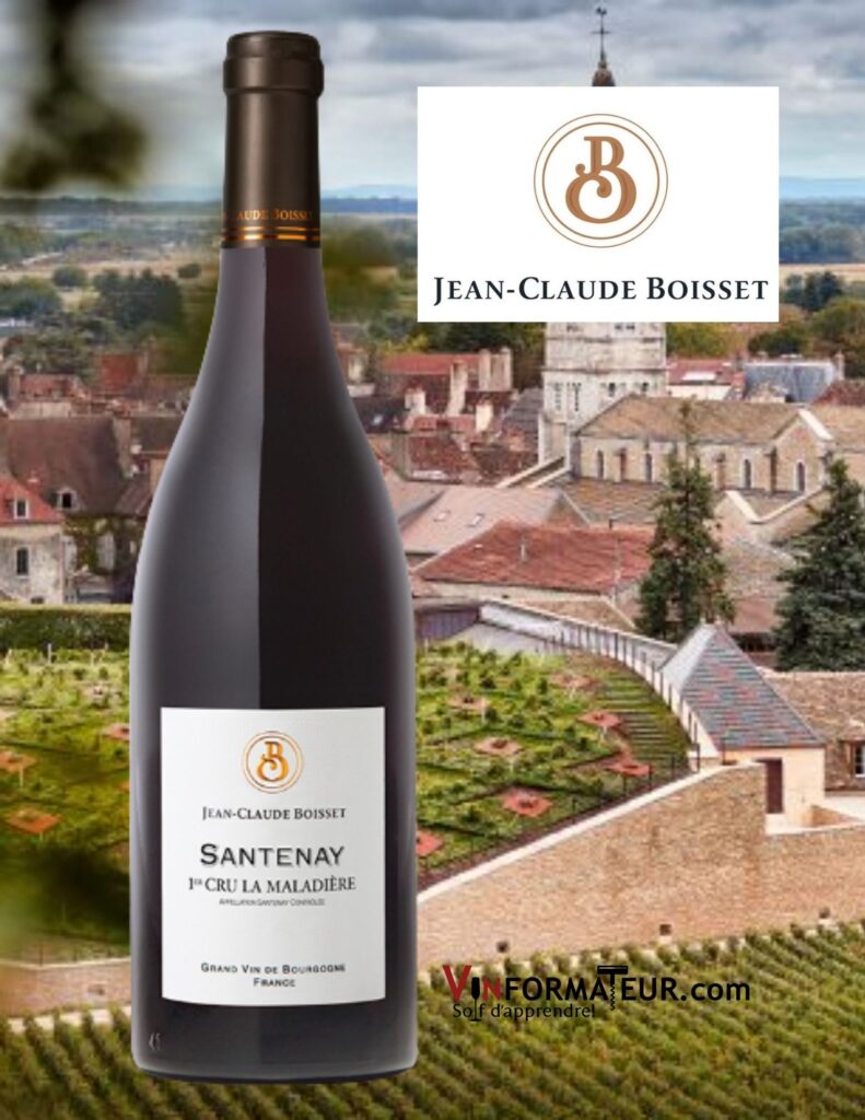 Bouteille de Jean-Claude Boisset, Santenay Premier Cru, Bourgogne, La Maladière, vin rouge, 2019