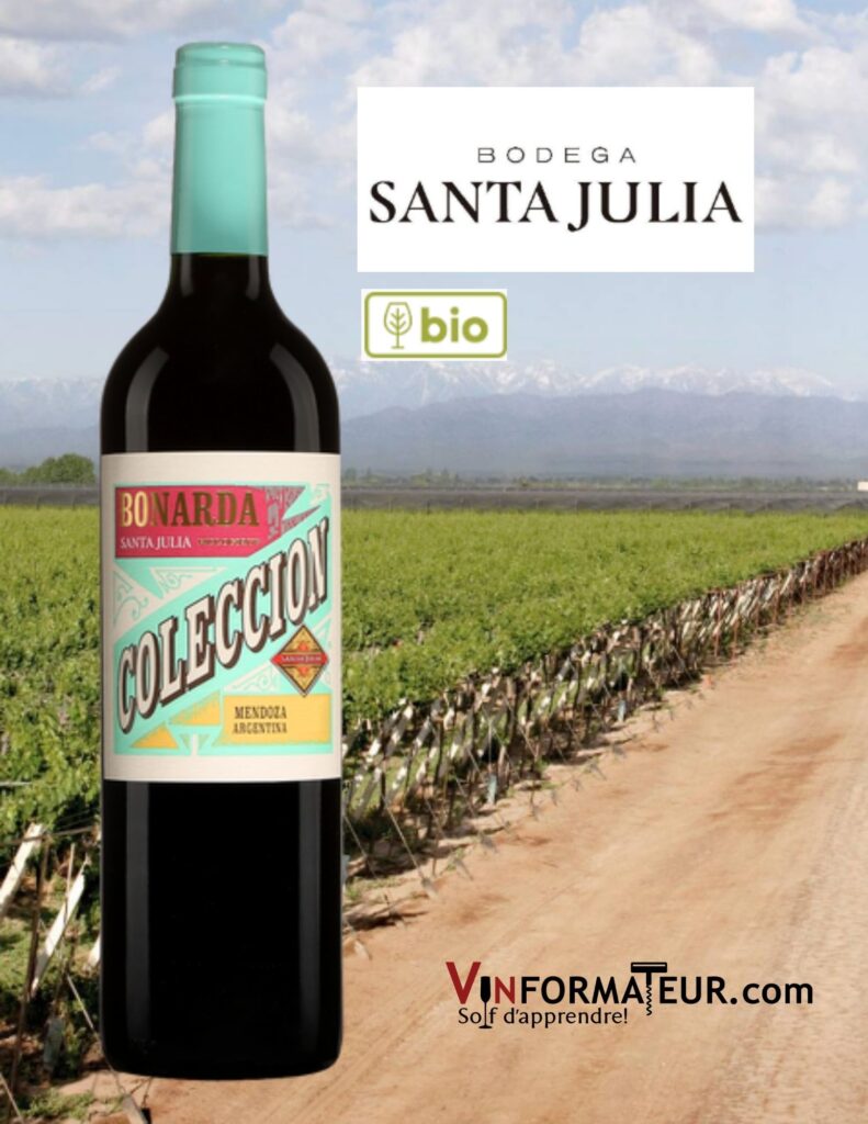 Bouteille de Coleccion, Bonarda, Santa Julia, Argentine,Mendoza, vin rouge bio, 2021