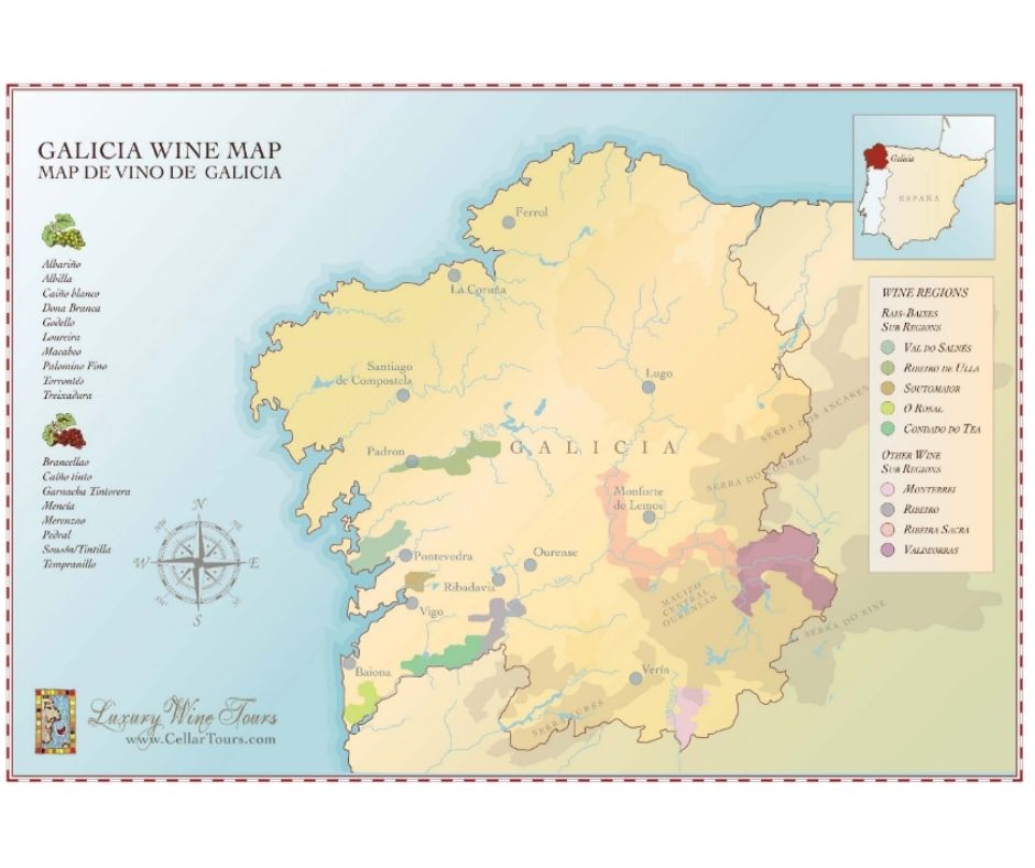 Carte viticole de la Galice