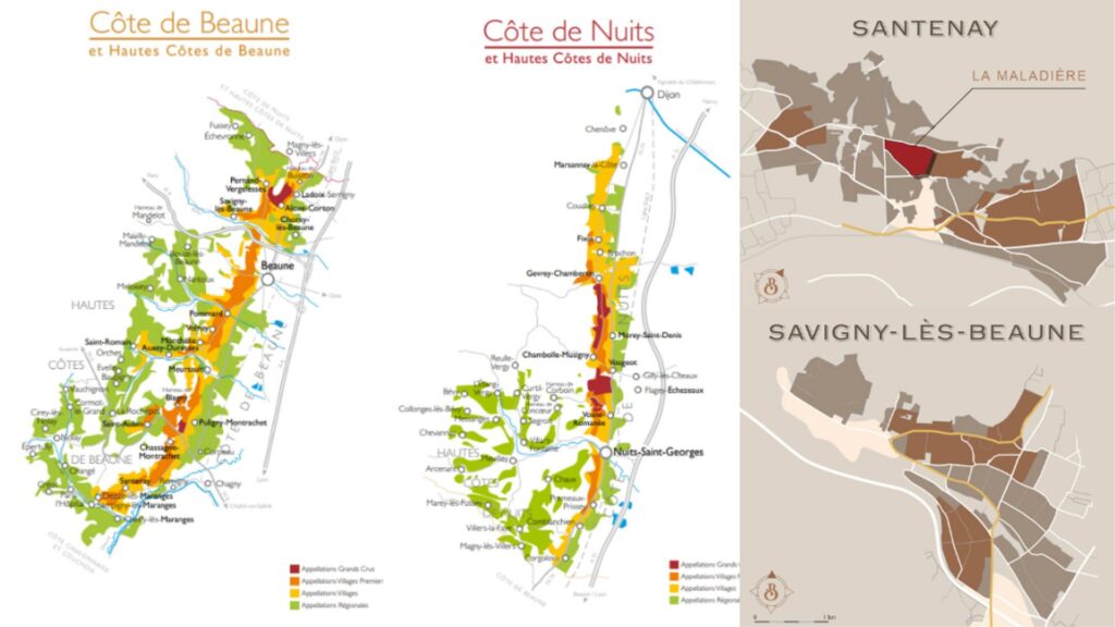 Carte viticole Bourgogne - maison Jean-Claude Boisset