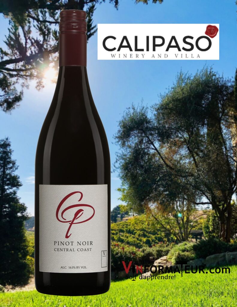 Bouteille de CP Pinot Noir, Californie, Central Coast,  CaliPaso Winery and Villa, 2019