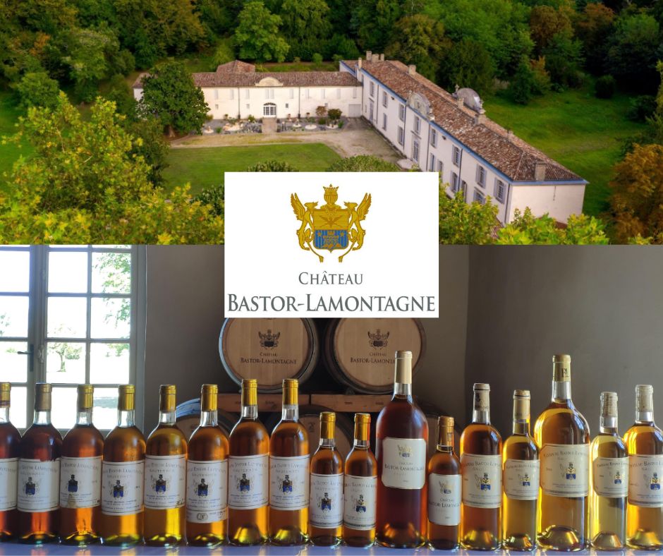 Château Bastor-Lamontagne: château, chai et bouteilles