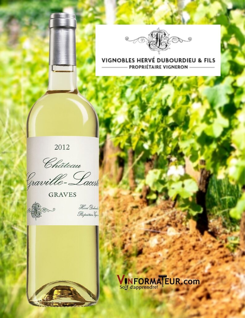 Bouteille de Château Graville Lacoste, Bordeaux, Graves, Vignobles Hervé Dubourdieu & Fils, vin blanc, 2020