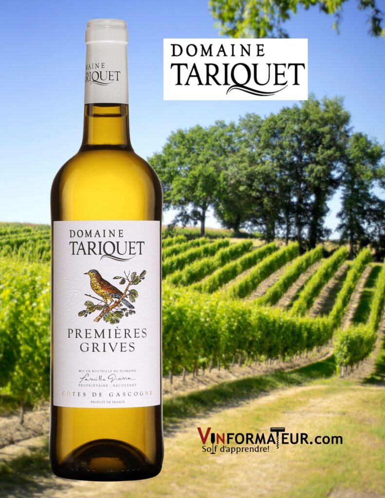 Bouteille de Domaine Tariquet, Premières Grives, France, Sud-Ouest, Côtes-de-Gascogne, vin blanc doux, 2021