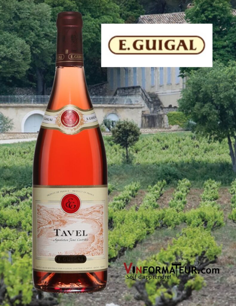 Bouteille de Tavel, E. Guigal, France, Vallée du Rhône, vin rosé, 2020