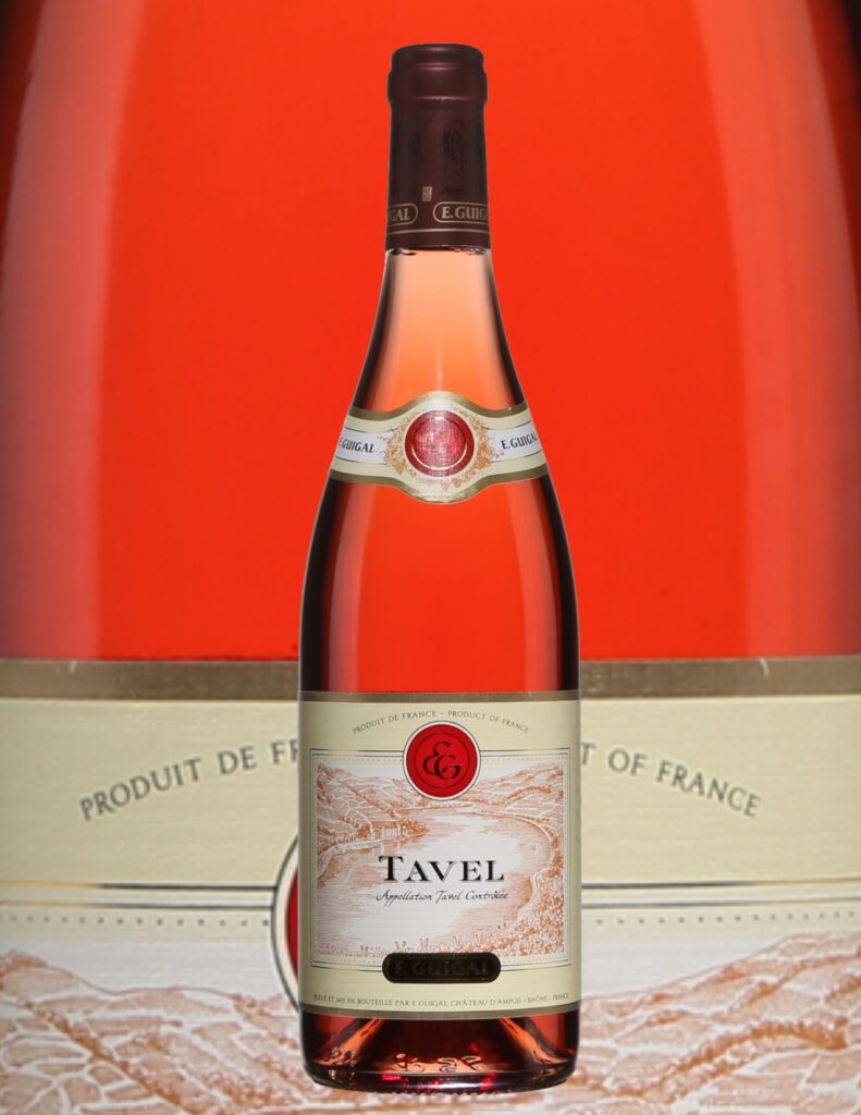 Bouteille de Tavel, E. Guigal, France, Vallée du Rhône, vin rosé, 2020