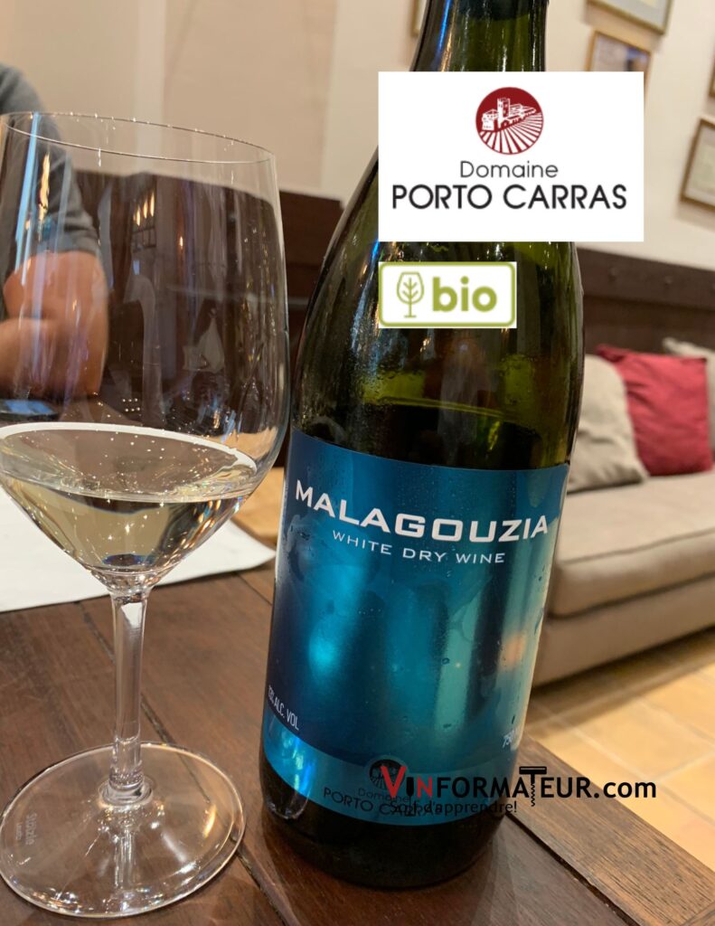 Domaine Porto Carras, Malagouzia, vin blanc bio, 2021