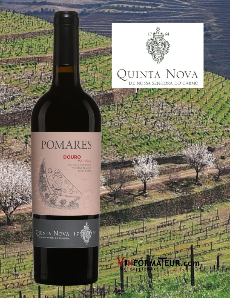 Bouteille de Pomares, Portugal, Douro, Quinta Nova de Nossa Senhora do Carmo Pomares, vin rouge, 2019