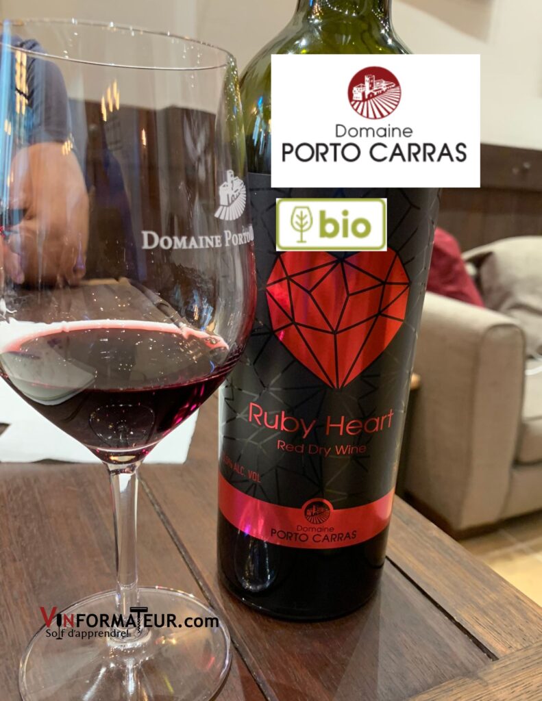 Ruby Heart, Domaine Porto Carras, Grèce, Macédoine, Halkidiki, vin rouge bio, 2019