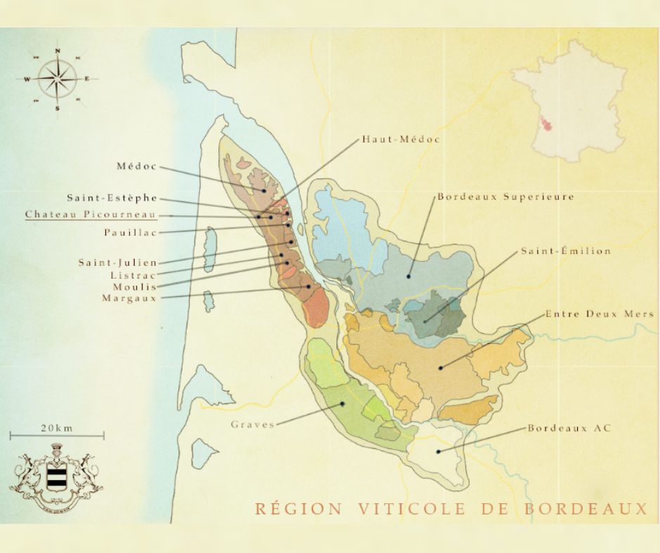 Carte viticole Château Picourneau