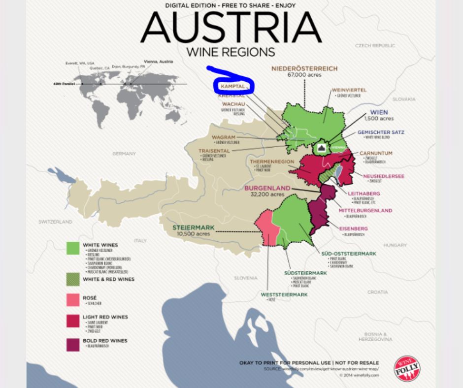Carte viticole de l'Autriche: winefolly.com