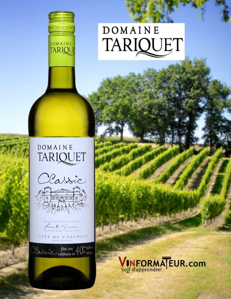 Bouteille de Domaine Tariquet, Classic, France, Sud-Ouest, Côtes-de-Gascogne, vin blanc, 2021