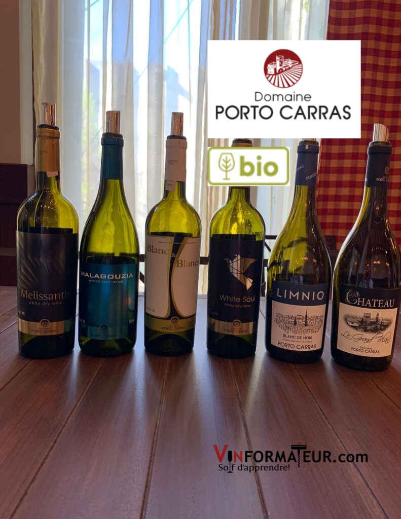 Dégustation des vins blancs Domaine Porto Carras