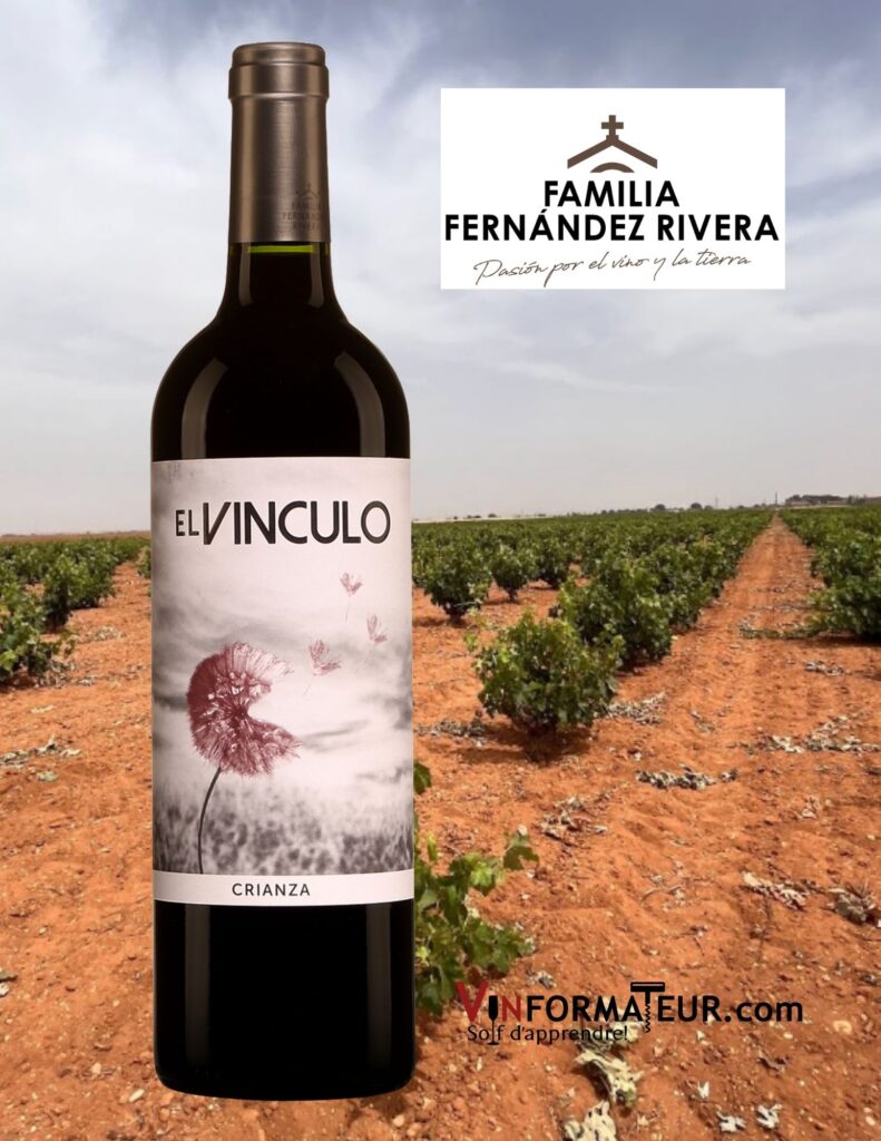 Bouteille de El Vinculo, Crianza, Espagne, La Mancha DO, Familia Fernandez Rivera, vin rouge, 2018