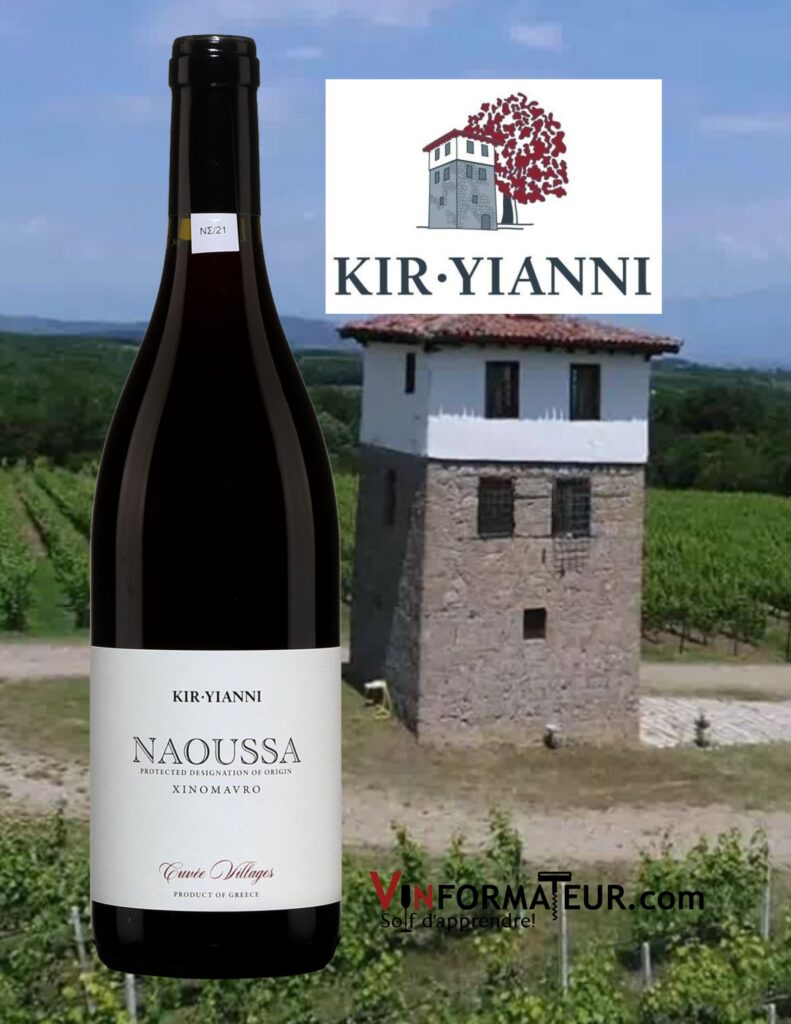 Bouteille de Naoussa, Xinomavro, Cuvée Villages, Grèce, Naoussa, Kir-Yianni, vin rouge, 2018